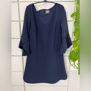 Vince Camuto Navy Blue Tulip Sleeve Sheath Dress Size 6